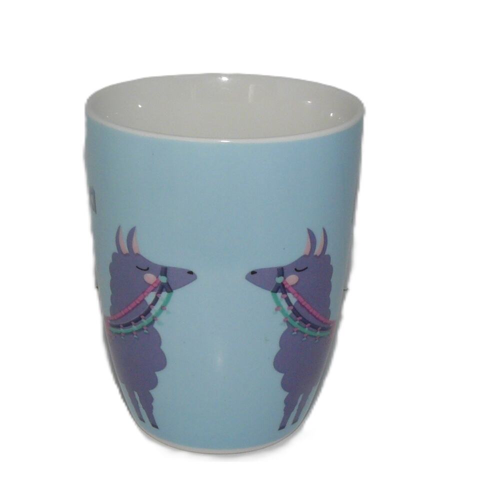 No Problama Llama Blue Ceramic Coffee Mug Tea Cup 12 Oz - Picture 2 of 4